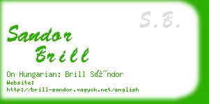 sandor brill business card
